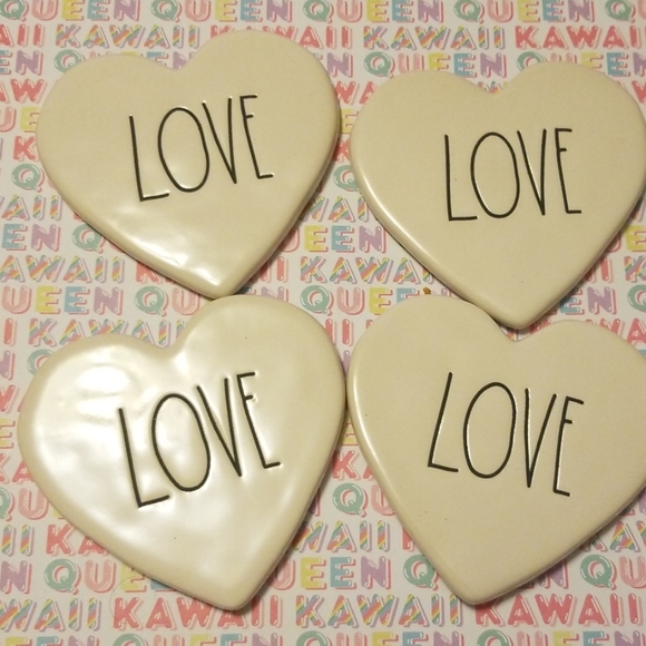 Brand new Rae Dunn set of 4 "LOVE" coasters - Picture 3 of 5